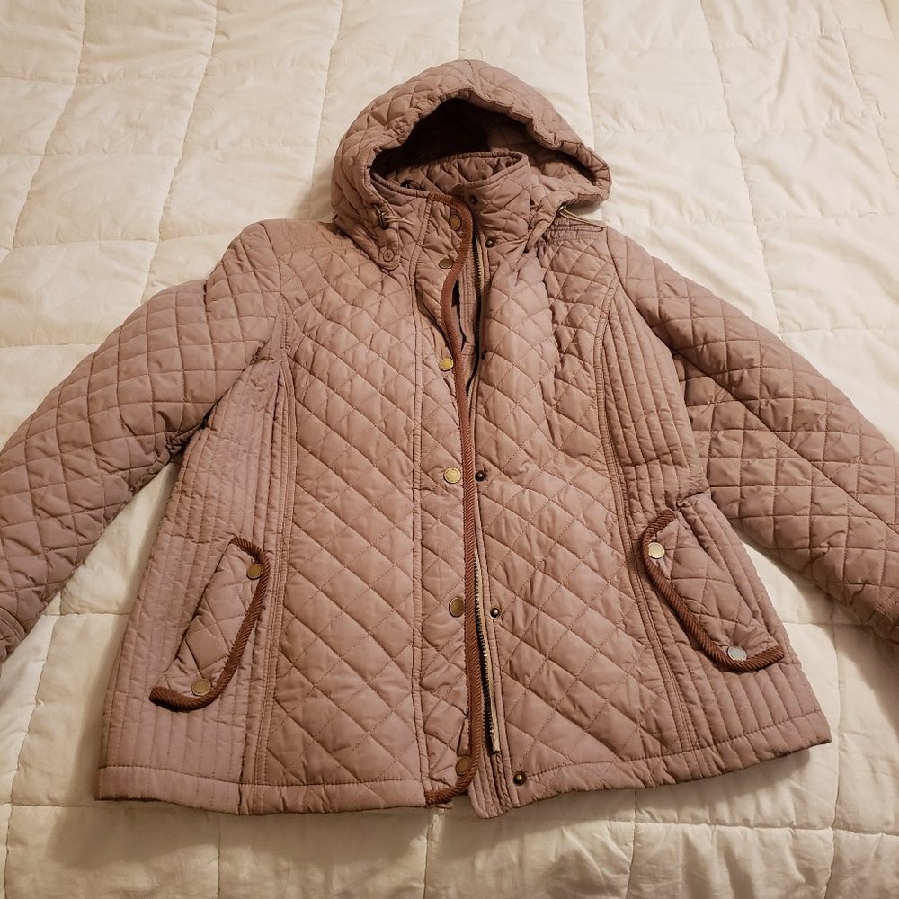 Gallery Weekend Quilted Tan / Beige Coat